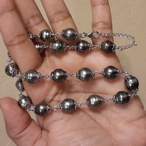 925 Tahitian Pearl Necklace. FIRM. - Picture 4 of 17